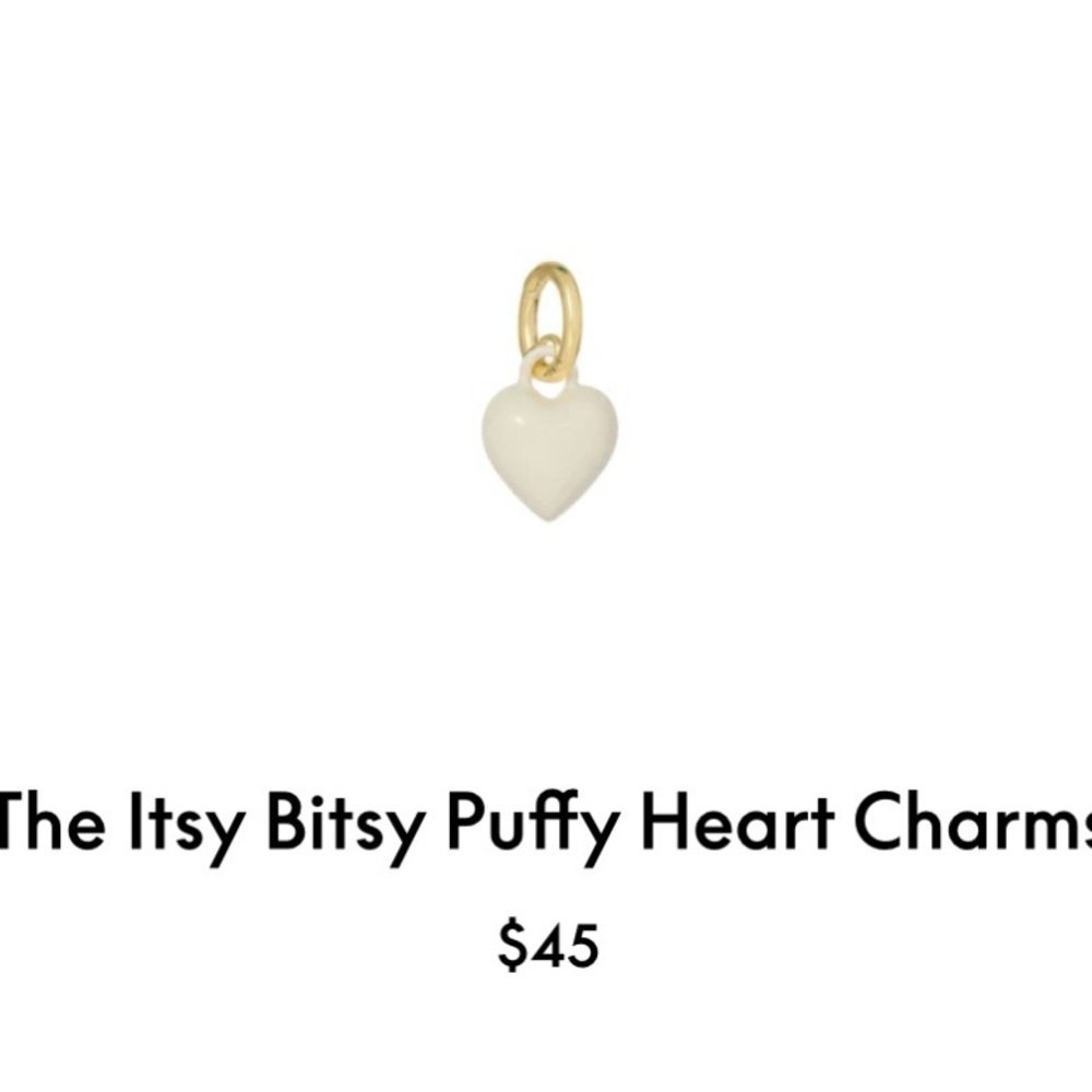 Roxanne Assoulin The Itsy Bitsy Puffy Heart Charm Cream firm price